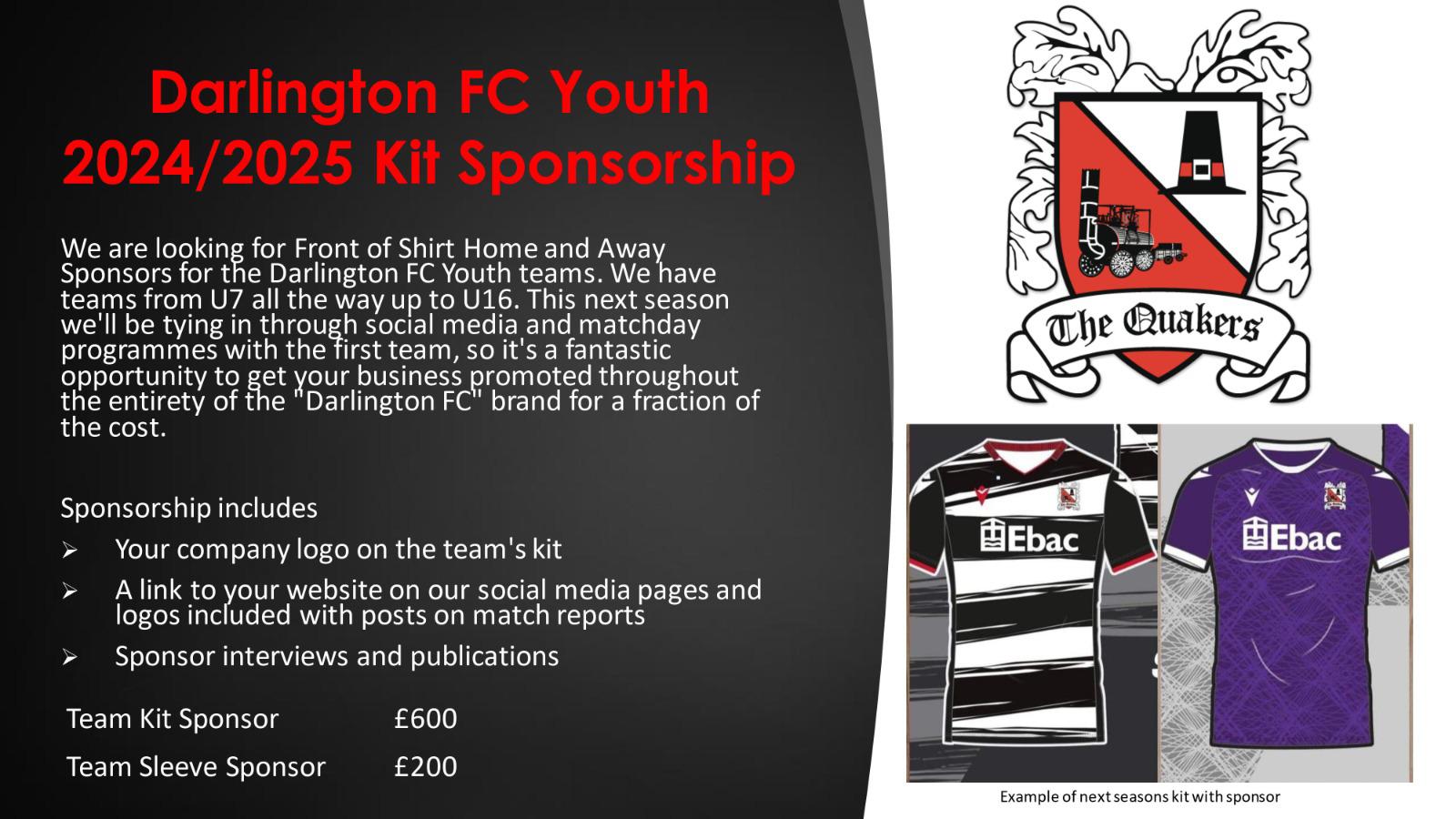 Darlington kit sponsorship