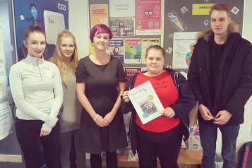Young volunteers in a GP surgery